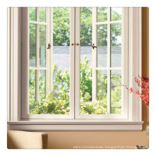 Aluminum double glass good insulated casement window with security bars